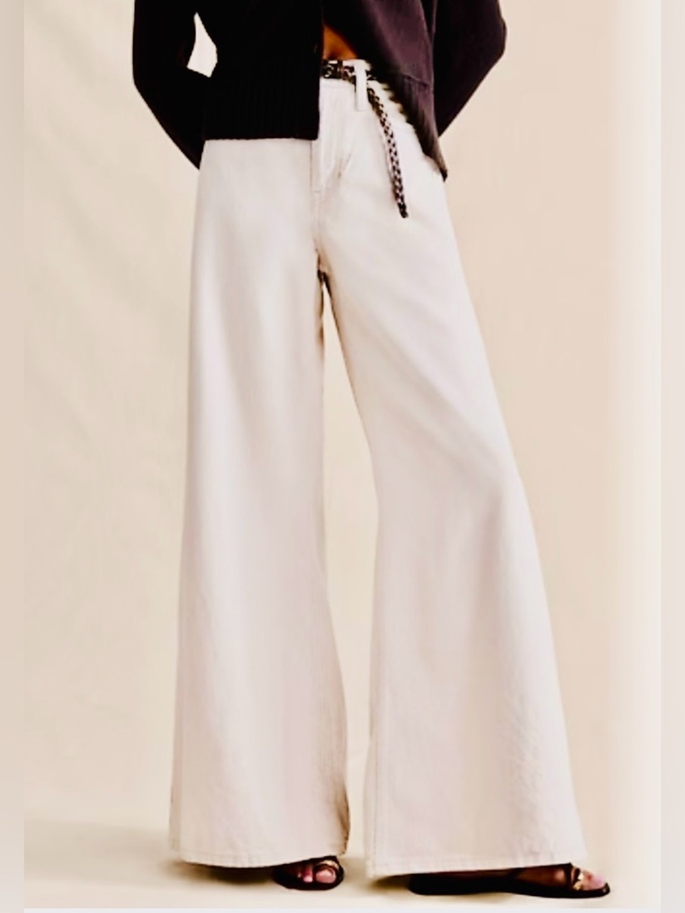 Frame Denim White Le Palazzo Wide-Leg High-Rise Jeans 29 - Picture 7 of 7